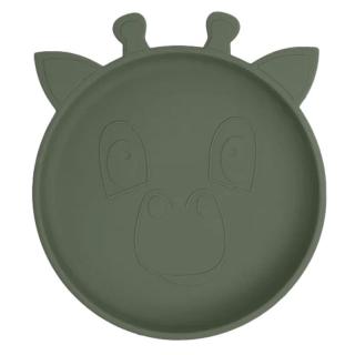 Nuuroo silikonowy talerzyk obiadowy duży GIRAF Dusty Green Mimisia.pl