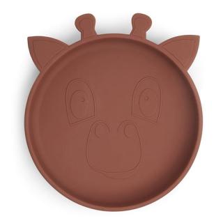 Nuuroo silikonowy talerzyk obiadowy duży GIRAF Mahogany Mimisia.pl