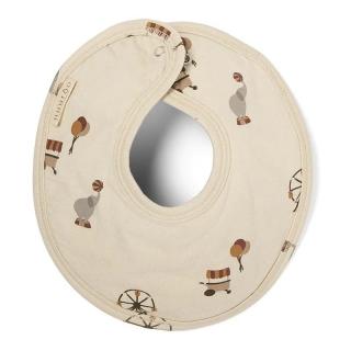 Nuuroo - śliniaczek ozdobny z BIO organicznego modalu CIRCUS Creme Mimisia.pl