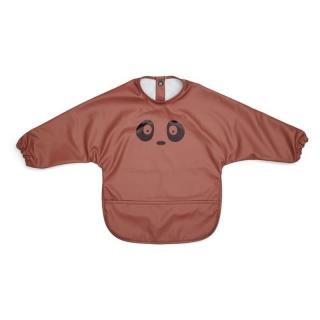 Nuuroo śliniak fartuszek z rękawami i kieszonką wodoodporny dla niemowlaka PANDA Mahogany Mimisia.pl