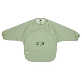 Nuuroo śliniak fartuszek z rękawami i kieszonką wodoodporny PANDA Light Green Mimisia.pl
