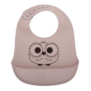 Nuuroo śliniak silikonowy z kieszonką dla niemowlaka Owl Woodrose Mimisia.pl