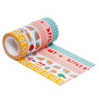 Petit Monkey - 6 Taśm samoprzylepnych Washi- Apple of my eye Mimisia.pl