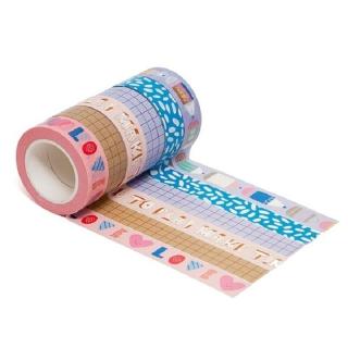 Petit Monkey - 6 Taśm samoprzylepnych Washi - Make time to play Mimisia.pl
