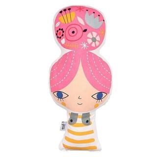 Petit Monkey - poduszka z BIO bawełny Dziewczynka z kokiem 42 cm Mimisia.pl