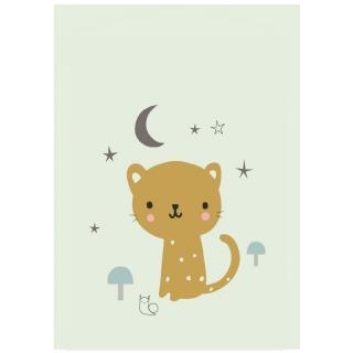 Petit Monkey - Poster Leopard pastel mint 42 x 29.7 cm Mimisia.pl