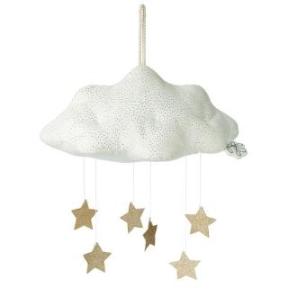 Picca LouLou zawieszka nad łóżeczko niemowlęce Migotliwa Chmurka z Gwiazdkami WHITE Mimisia.pl
