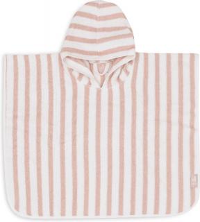 Ręcznik ponczo kąpielowe z kapturem 65x62 cm Stripe różowy Jollein Mimisia.pl