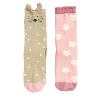 Rockahula Kids 2 pary skarpetek dla dziewczynki Flora Bunny roz 17-19 cm Mimisia.pl