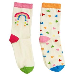 Rockahula Kids 2 pary skarpetek dla dziewczynki Rainbow Hearts roz 20-23 cm Mimisia.pl
