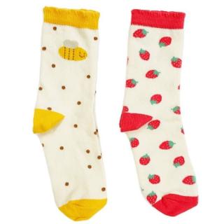 Rockahula Kids 2 pary skarpetek dla dziewczynki Strawberry Bee roz 17-19 cm Mimisia.pl