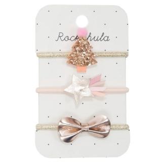 Rockahula Kids gumki do włosów dla dziewczynki 3 szt. Rose Gold Xmas Tree Mimisia.pl