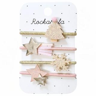 Rockahula Kids gumki do włosów dla dziewczynki 4 szt. Frosted Shimmer Xmas Tree Mimisia.pl