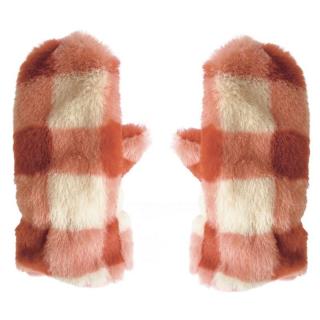 Rockahula Kids rękawiczki zimowe dla dziewczynki Furry Checked Coral 7-10 lat Mimisia.pl