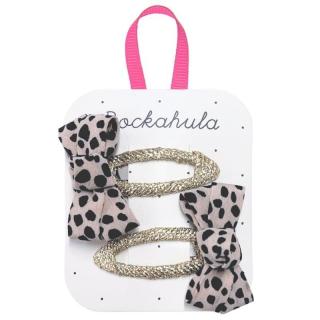 Rockahula Kids spinki do włosów dla dziewczynki 2 szt Leopard Love Twisty Bow Mimisia.pl