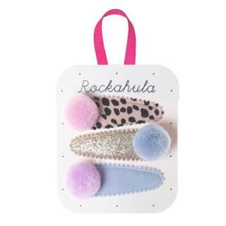 Rockahula Kids spinki do włosów dla dziewczynki 3 szt. Luna Leopard Pom Pom Mimisia.pl
