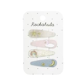 Rockahula Kids spinki do włosów dla dziewczynki 4 szt. Enchanted Embroidered Clip Set Mimisia.pl