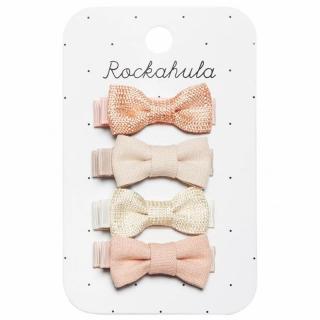 Rockahula Kids spinki do włosów dla dziewczynki 4 szt. Flora Linen Mini Bow Mimisia.pl