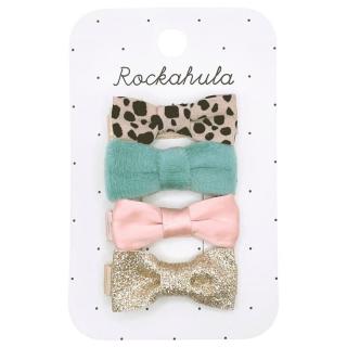 Rockahula Kids spinki do włosów dla dziewczynki 4 szt. Leopard Love Mini Bow Mimisia.pl