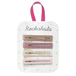 Rockahula Kids spinki do włosów dla dziewczynki 4 szt. Retro Acrylic Bar Pink Mimisia.pl
