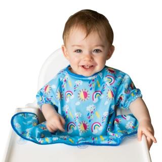 Tidy Tot - letni śliniak fartuszkowy z przyssawkami BLW Cover  Catch Bib Sunny Rainbow Mimisia.pl