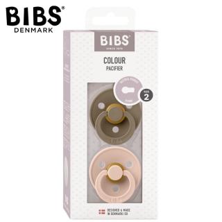 Topmark BIBS COLOUR 2-PACK BLUSH  DARK OAK M Smoczek Uspokajający kauczuk Hevea