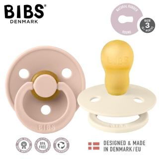 Topmark BIBS COLOUR 2-PACK BLUSH  IVORY L Smoczek Uspokajający kauczuk Hevea