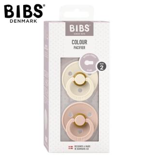 Topmark BIBS COLOUR 2-PACK BLUSH  IVORY M Smoczek Uspokajający kauczuk Hevea