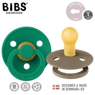 Topmark BIBS COLOUR 2-PACK DARK OAK  EVERGREEN S Smoczek Uspokajający kauczuk Hevea