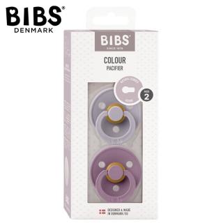 Topmark BIBS COLOUR 2-PACK FOSSIL GREY  MAUVE M Smoczek Uspokajający kauczuk Hevea