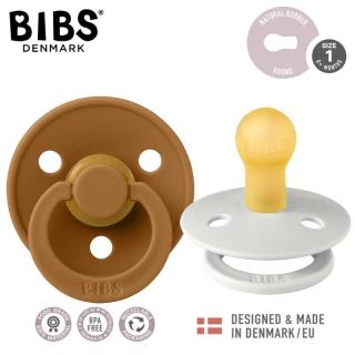 Topmark BIBS COLOUR 2-PACK HAZE  CARAMEL S Smoczek Uspokajający kauczuk Hevea