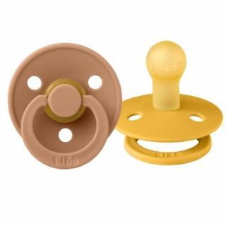 Topmark BIBS COLOUR 2-PACK HONEY BEE  EARTH M Smoczek uspokajający kauczuk Hevea