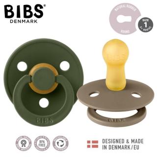 Topmark BIBS COLOUR 2-PACK HUNTER GREEN  DARK OAK M Smoczek Uspokajający kauczuk Hevea