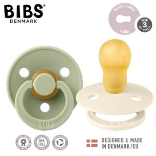 Topmark BIBS COLOUR 2-PACK IVORY  SAGE L Smoczek Uspokajający kauczuk Hevea