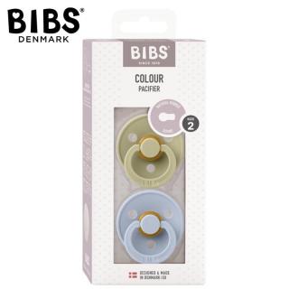 Topmark BIBS COLOUR 2-PACK KHAKI  DUSTY BLUE M Smoczek Uspokajający kauczuk Hevea