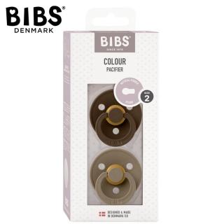 Topmark BIBS COLOUR 2-PACK MOCHA  DARK OAK M Smoczek Uspokajający kauczuk Hevea