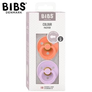 Topmark BIBS COLOUR 2-PACK PAPAYA  VIOLET SKY M Smoczek Uspokajający kauczuk Hevea