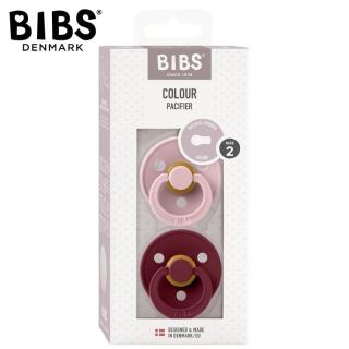 Topmark BIBS COLOUR 2-PACK PINK PLUM  ELDERBERRY M Smoczek uspokajający kauczuk Hevea