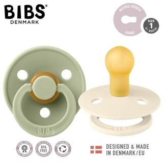 Topmark BIBS COLOUR 2-PACK SAGE  IVORY S Smoczek Uspokajający kauczuk Hevea