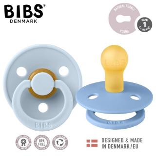 Topmark BIBS COLOUR 2-PACK SKY BLUE  BABY BLUE S Smoczek Uspokajający kauczuk Hevea