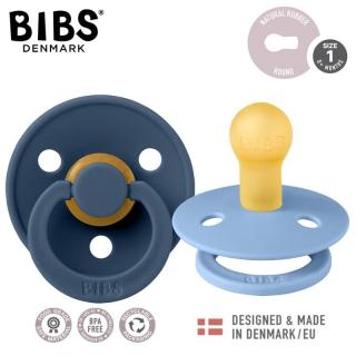 Topmark BIBS COLOUR 2-PACK SKY BLUE  STEEL BLUE S Smoczek uspokajający kauczuk Hevea