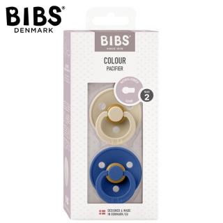 Topmark BIBS COLOUR 2-PACK VANILLA  CORNFLOWER M Smoczek Uspokajający kauczuk Hevea