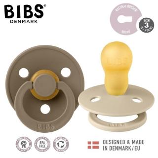 Topmark BIBS COLOUR 2-PACK VANILLA  DARK OAK L Smoczek Uspokajający kauczuk Hevea