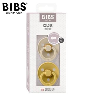 Topmark BIBS COLOUR 2-PACK VANILLA  MUSTARD M Smoczek Uspokajający kauczuk Hevea