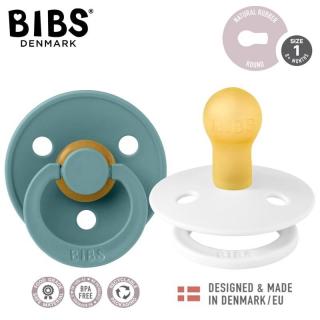 Topmark BIBS COLOUR 2-PACK WHITE  ISLAND SEA S Smoczek Uspokajający kauczuk Hevea