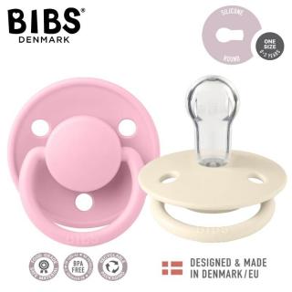 Topmark BIBS DE LUX 2-PACK IVORY  BABY PINK Smoczek uspokajający silikonowy ONE SIZE