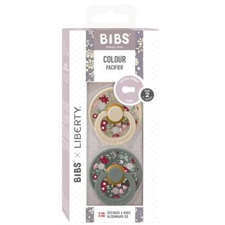 Topmark BIBS LIBERTY COLOUR 2-PACK CHAMOMILE LAWN PINE M Smoczek uspokajający kauczuk Hevea