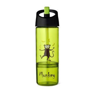 Topmark Carl Oscar Kids Bottle 2in1 Bidon z pojemnikiem na przekąski 2w1 Lime - Monkey