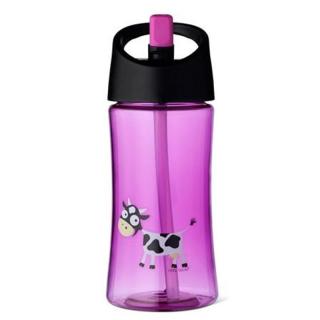 Topmark Carl Oscar Transparentny bidon ze słomką 350 ml Purple - Cow