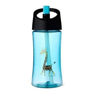 Topmark Carl Oscar Transparentny bidon ze słomką 350 ml Turquoise - Giraffe